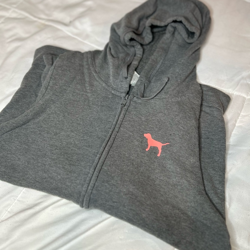Victoria's Secret Gray Hoodie with Pink Logo